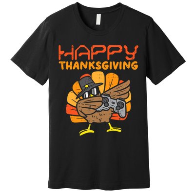 Happy Thanksgiving Dabbing Dance Gamer Turkey Premium T-Shirt