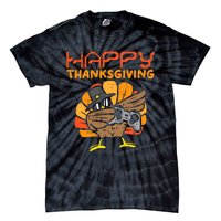 Happy Thanksgiving Dabbing Dance Gamer Turkey Tie-Dye T-Shirt