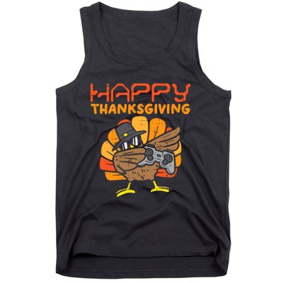 Happy Thanksgiving Dabbing Dance Gamer Turkey Tank Top