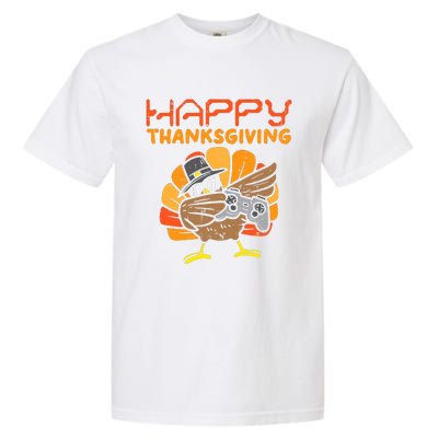 Happy Thanksgiving Dabbing Dance Gamer Turkey Garment-Dyed Heavyweight T-Shirt