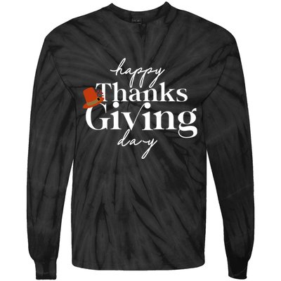 Happy Thanksgiving Day Tie-Dye Long Sleeve Shirt