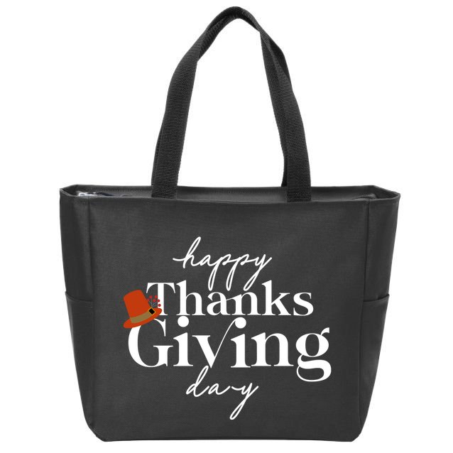 Happy Thanksgiving Day Zip Tote Bag