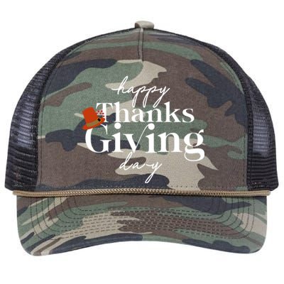 Happy Thanksgiving Day Retro Rope Trucker Hat Cap