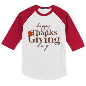 Happy Thanksgiving Day Kids Colorblock Raglan Jersey