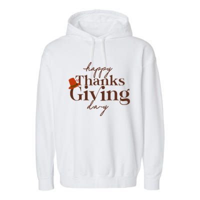 Happy Thanksgiving Day Garment-Dyed Fleece Hoodie