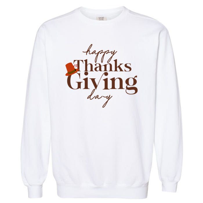 Happy Thanksgiving Day Garment-Dyed Sweatshirt