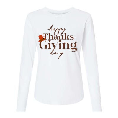 Happy Thanksgiving Day Womens Cotton Relaxed Long Sleeve T-Shirt