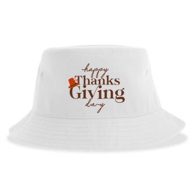Happy Thanksgiving Day Sustainable Bucket Hat