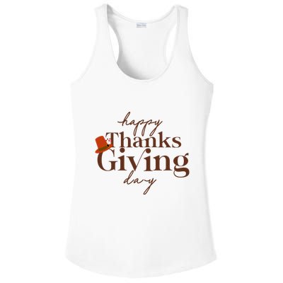 Happy Thanksgiving Day Ladies PosiCharge Competitor Racerback Tank