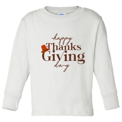 Happy Thanksgiving Day Toddler Long Sleeve Shirt