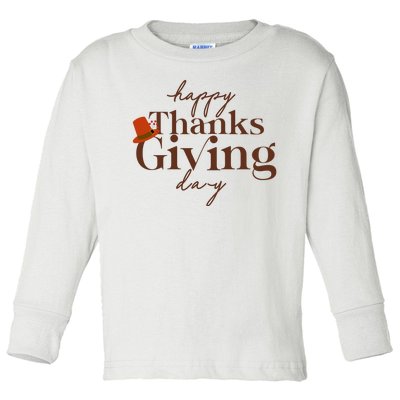 Happy Thanksgiving Day Toddler Long Sleeve Shirt