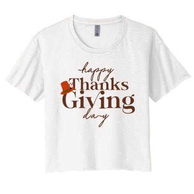 Happy Thanksgiving Day Women's Crop Top Tee