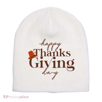Happy Thanksgiving Day Short Acrylic Beanie