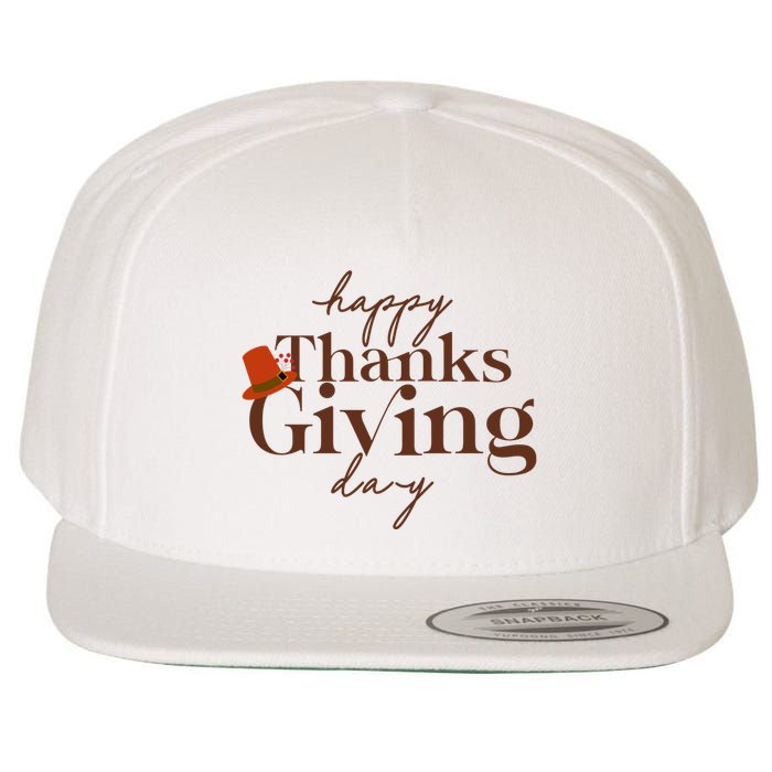Happy Thanksgiving Day Wool Snapback Cap