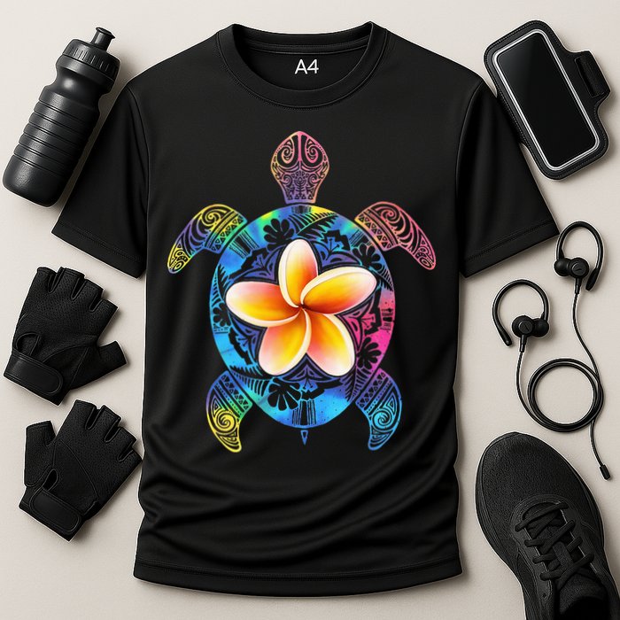 Hawaiian Tie Dye Sea Turtle Hawaii Cooling Performance Crew T-Shirt