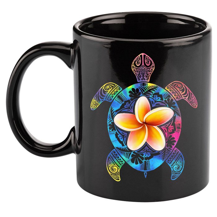 Hawaiian Tie Dye Sea Turtle Hawaii 11oz C Handle Ceramic Mug