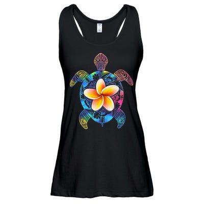 Hawaiian Tie Dye Sea Turtle Hawaii Ladies Essential Flowy Tank
