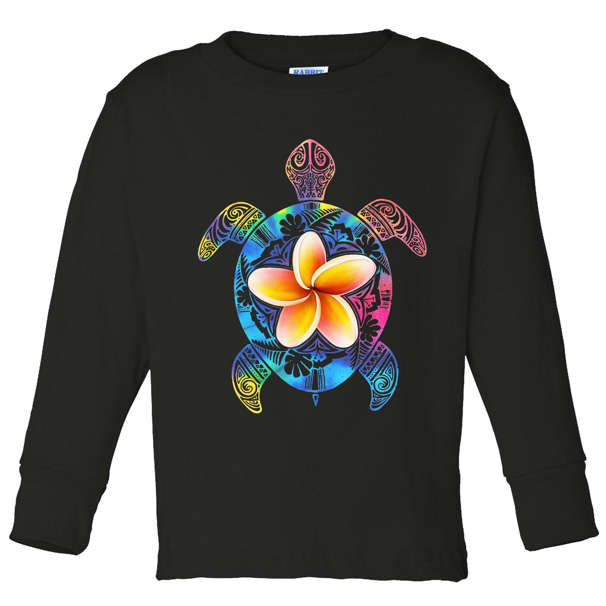 Hawaiian Tie Dye Sea Turtle Hawaii Toddler Long Sleeve Shirt