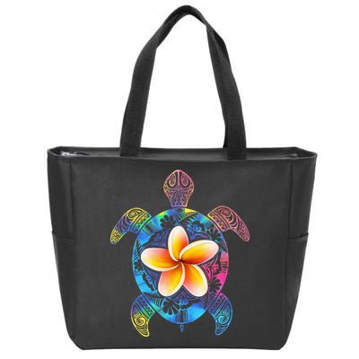 Hawaiian Tie Dye Sea Turtle Hawaii Zip Tote Bag