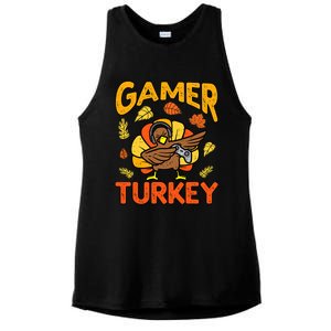 Happy Thanksgiving Dabbing Gamer Turkey Boys Ladies PosiCharge Tri-Blend Wicking Tank