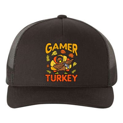 Happy Thanksgiving Dabbing Gamer Turkey Boys Yupoong Adult 5-Panel Trucker Hat