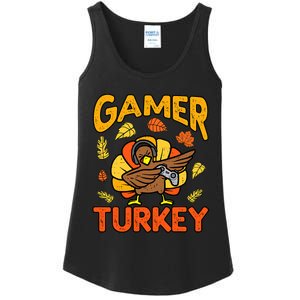 Happy Thanksgiving Dabbing Gamer Turkey Boys Ladies Essential Tank