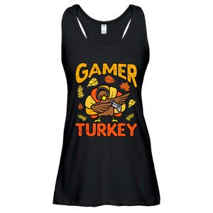 Happy Thanksgiving Dabbing Gamer Turkey Boys Ladies Essential Flowy Tank