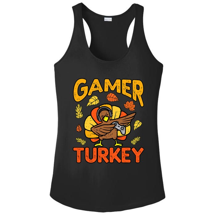 Happy Thanksgiving Dabbing Gamer Turkey Boys Ladies PosiCharge Competitor Racerback Tank