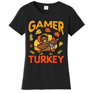 Happy Thanksgiving Dabbing Gamer Turkey Boys Women's T-Shirt