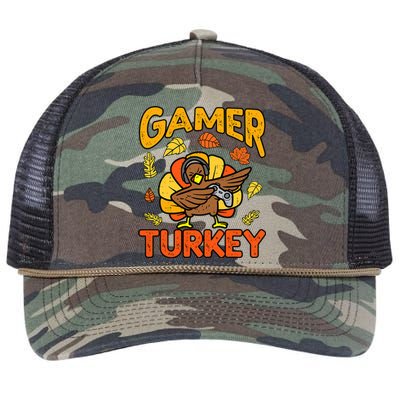 Happy Thanksgiving Dabbing Gamer Turkey Boys Retro Rope Trucker Hat Cap