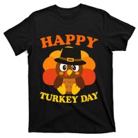 Happy Turkey Day Cute Little Pilgrim Gift Thanksgiving T-Shirt