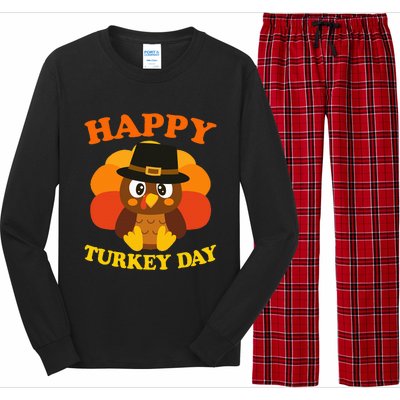 Happy Turkey Day Cute Little Pilgrim Gift Thanksgiving Long Sleeve Pajama Set