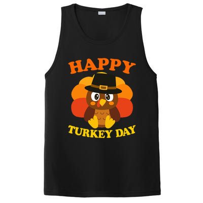 Happy Turkey Day Cute Little Pilgrim Gift Thanksgiving PosiCharge Competitor Tank