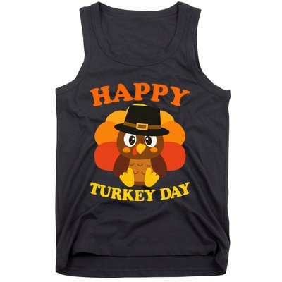 Happy Turkey Day Cute Little Pilgrim Gift Thanksgiving Tank Top