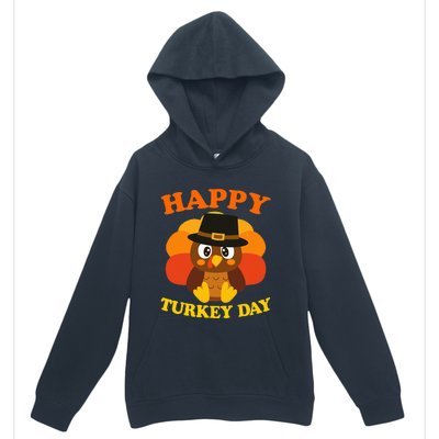 Happy Turkey Day Cute Little Pilgrim Gift Thanksgiving Urban Pullover Hoodie