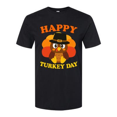 Happy Turkey Day Cute Little Pilgrim Gift Thanksgiving Softstyle CVC T-Shirt