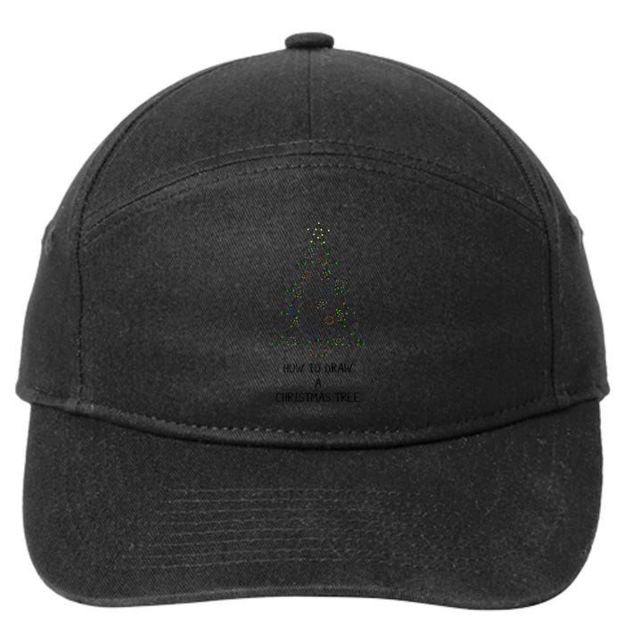 How To Draw A Christmas Tree 7-Panel Snapback Hat