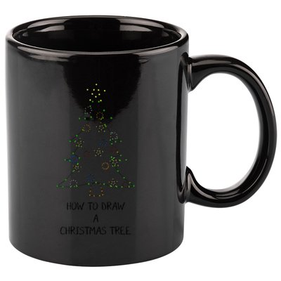 How To Draw A Christmas Tree 11oz C Handle Ceramic Mug
