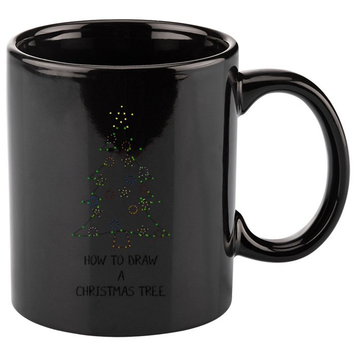 How To Draw A Christmas Tree 11oz C Handle Ceramic Mug