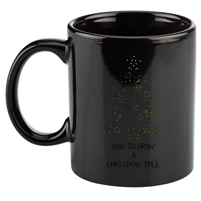 How To Draw A Christmas Tree 11oz C Handle Ceramic Mug
