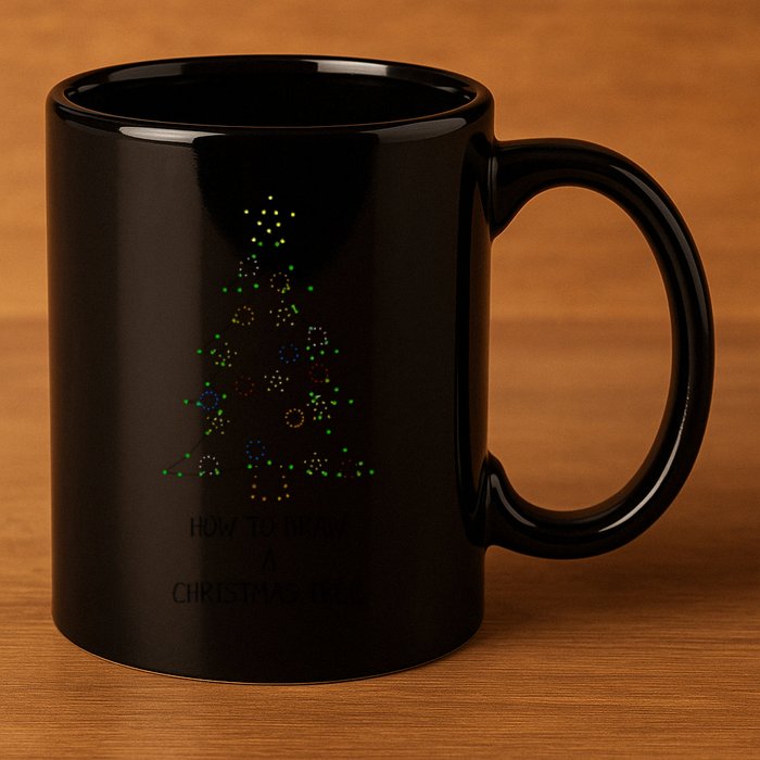 How To Draw A Christmas Tree 11oz C Handle Ceramic Mug
