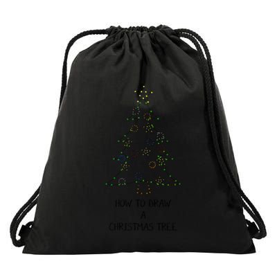 How To Draw A Christmas Tree Drawstring Bag