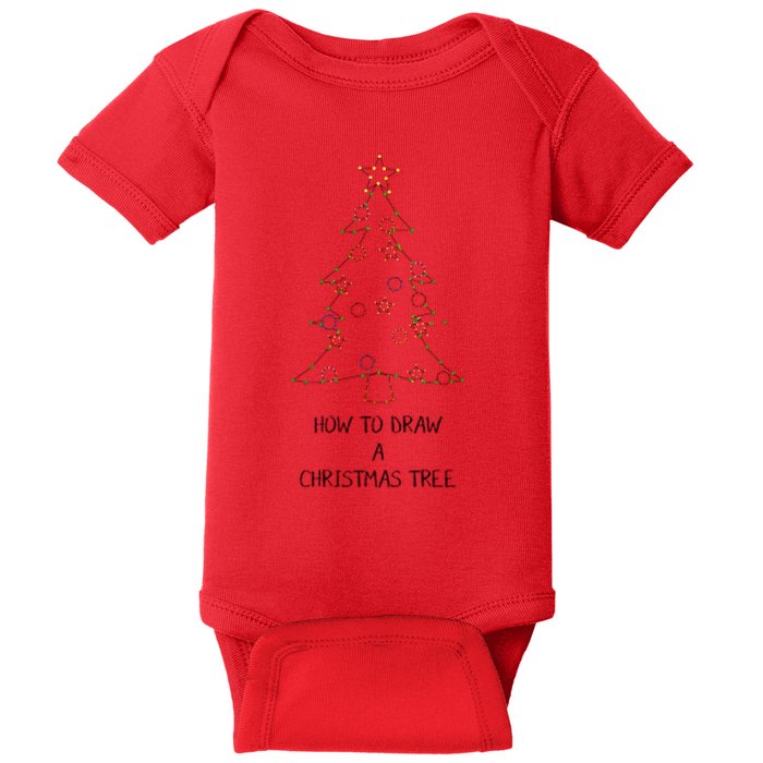 How To Draw A Christmas Tree Baby Bodysuit