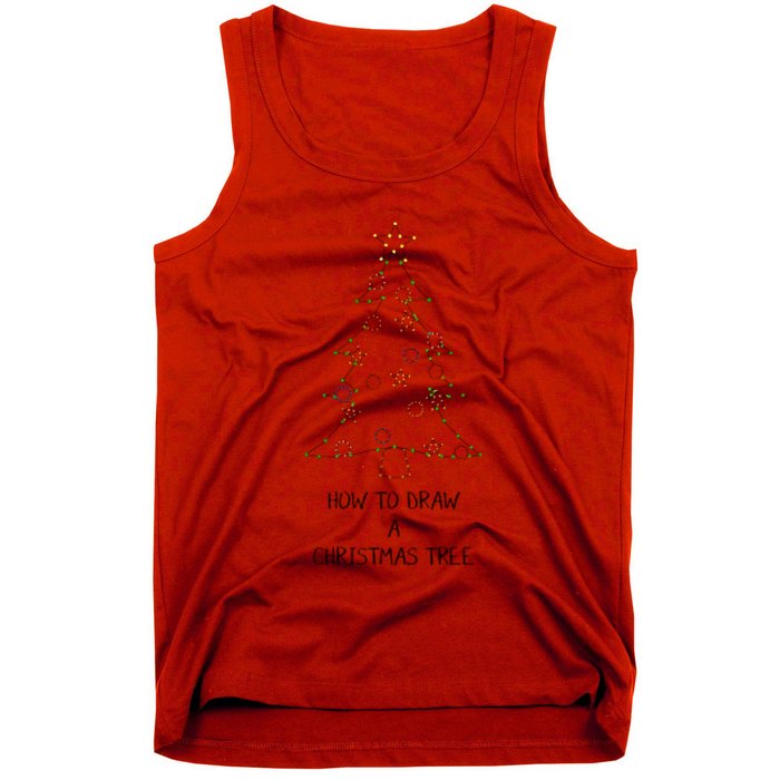 How To Draw A Christmas Tree Tank Top