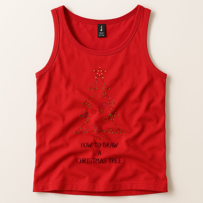 How To Draw A Christmas Tree Tank Top