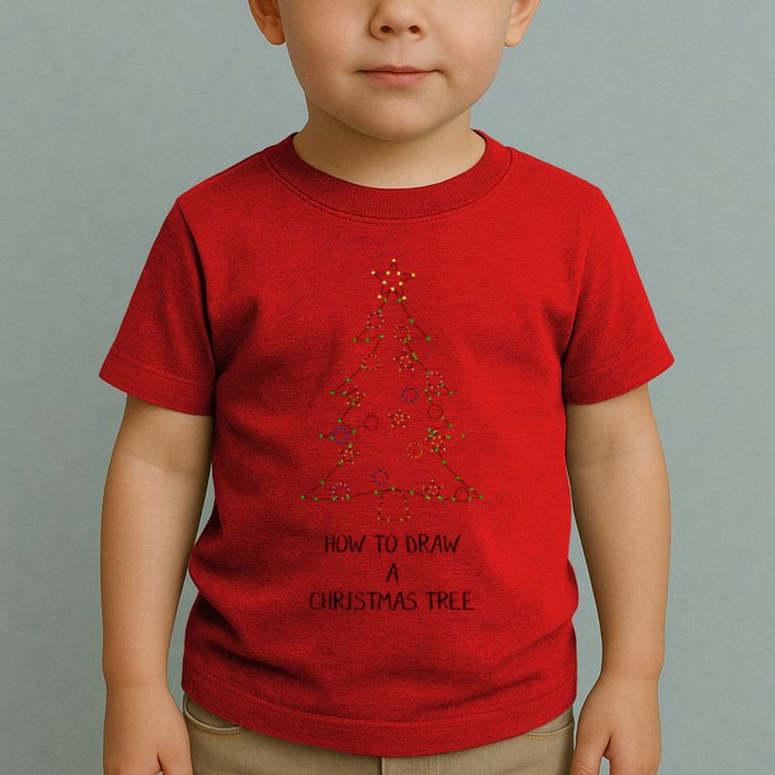 How To Draw A Christmas Tree Toddler T-Shirt