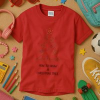 How To Draw A Christmas Tree Kids T-Shirt