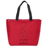 How To Draw A Christmas Tree Zip Tote Bag