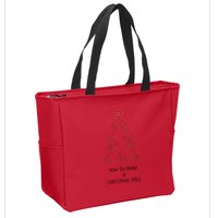 How To Draw A Christmas Tree Zip Tote Bag