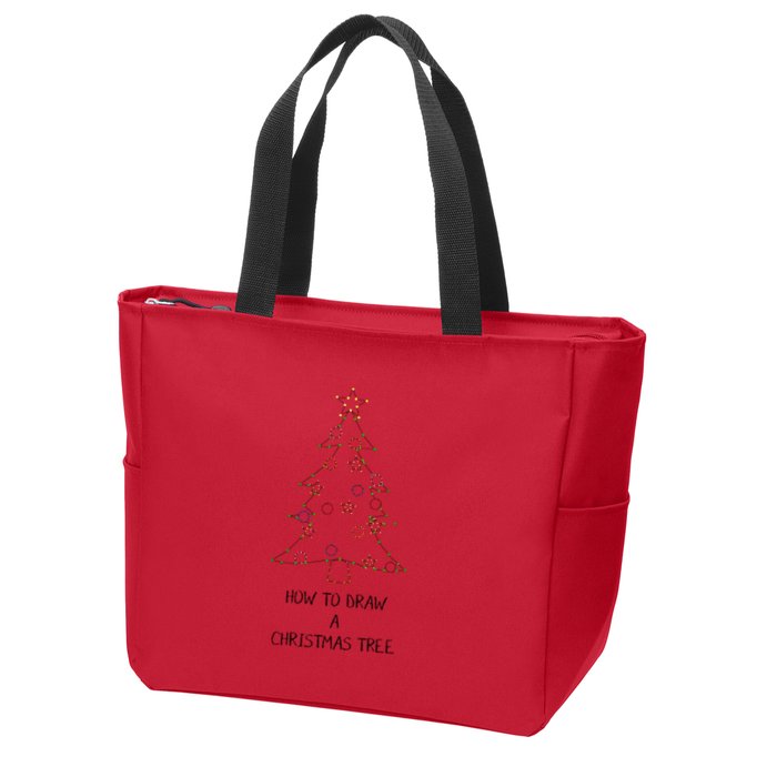 How To Draw A Christmas Tree Zip Tote Bag